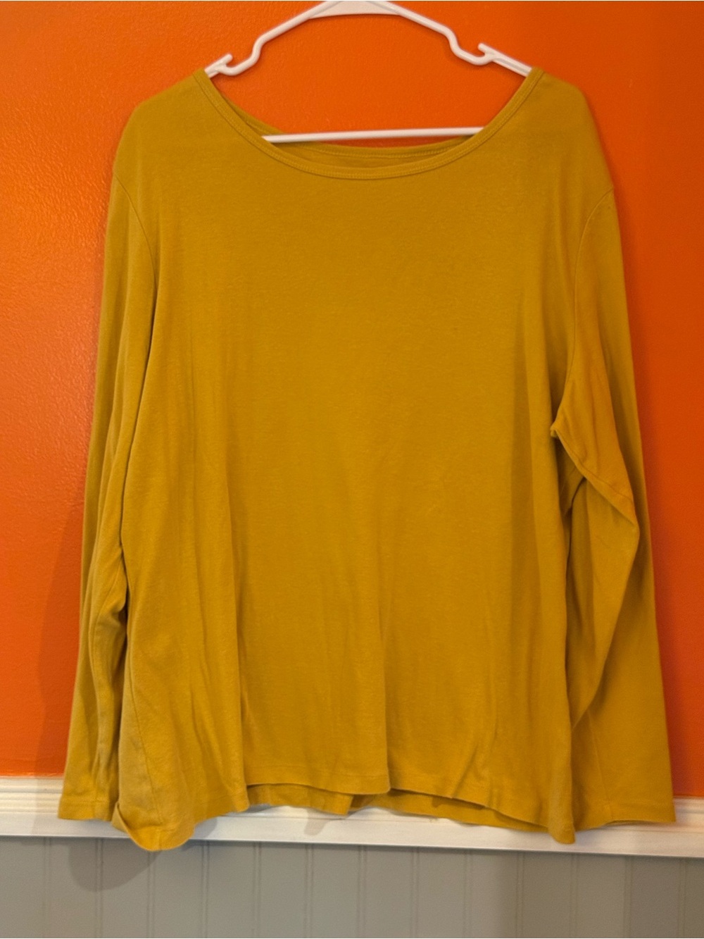 St. John's Bay Mustard Long-Sleeve Crew Neck Top